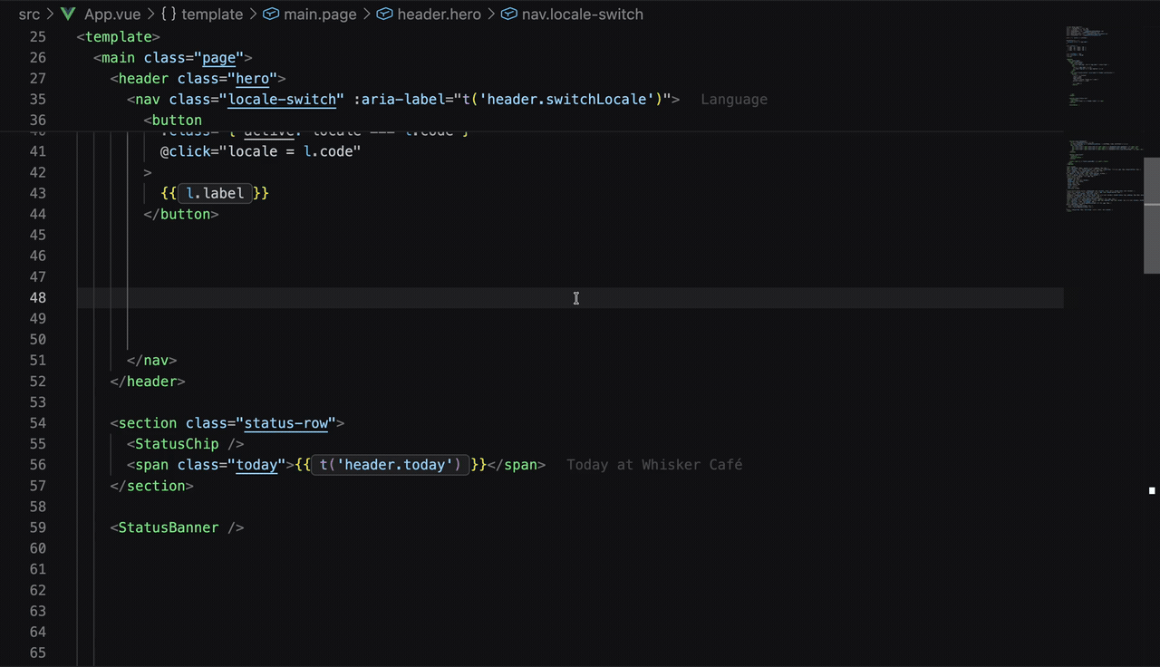 Inserting an existing message at the cursor from the Command Palette